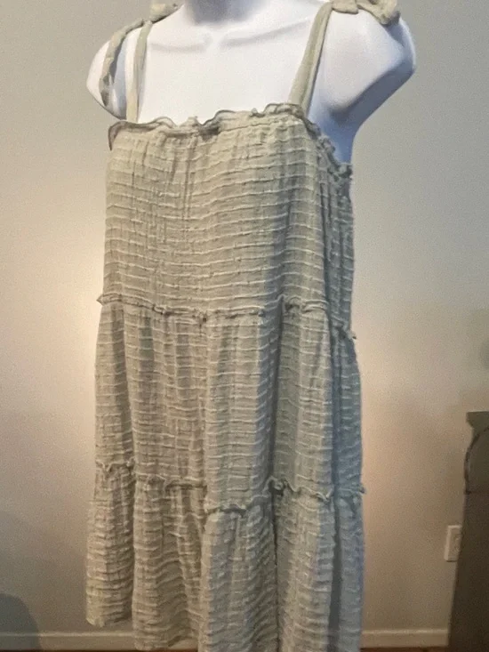 Altar’d State Sage Green Tiered Sundress Small | Boho Western Desert Dream - Picture 9 of 12